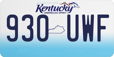 KY license plate 930UWF