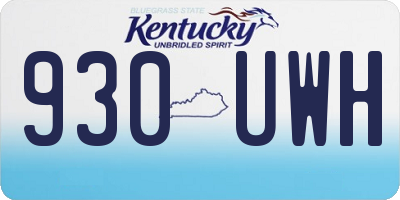 KY license plate 930UWH