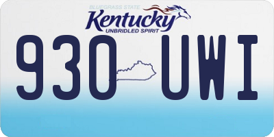 KY license plate 930UWI