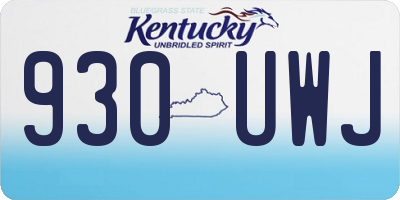 KY license plate 930UWJ