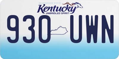 KY license plate 930UWN