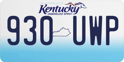 KY license plate 930UWP