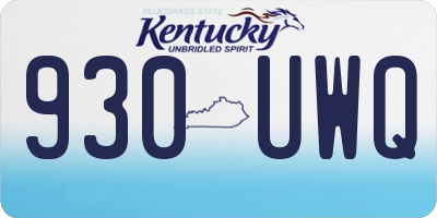 KY license plate 930UWQ