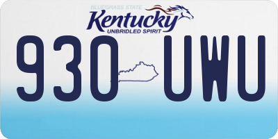 KY license plate 930UWU
