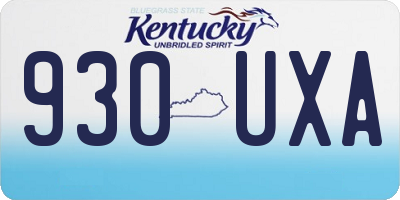 KY license plate 930UXA