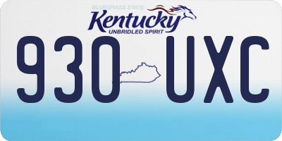 KY license plate 930UXC