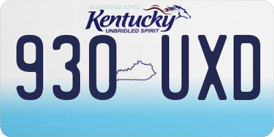 KY license plate 930UXD