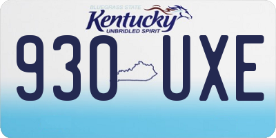 KY license plate 930UXE
