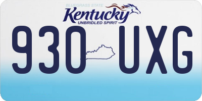 KY license plate 930UXG
