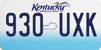 KY license plate 930UXK