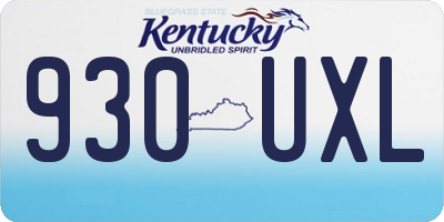 KY license plate 930UXL