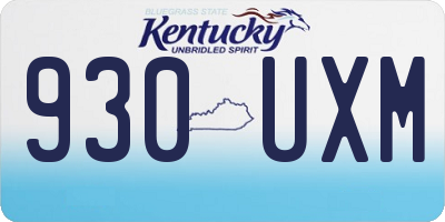 KY license plate 930UXM