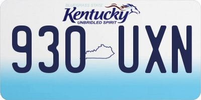 KY license plate 930UXN