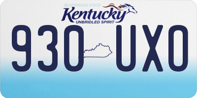 KY license plate 930UXO