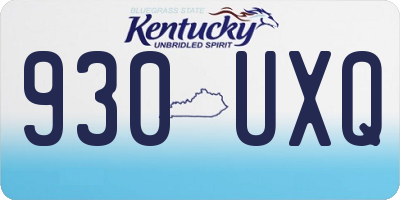 KY license plate 930UXQ