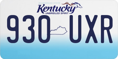 KY license plate 930UXR