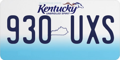 KY license plate 930UXS