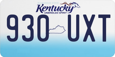 KY license plate 930UXT