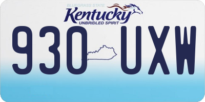 KY license plate 930UXW