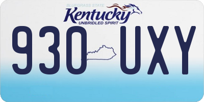 KY license plate 930UXY