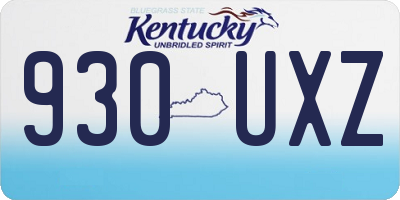 KY license plate 930UXZ