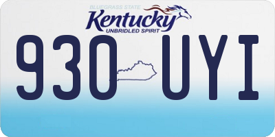 KY license plate 930UYI