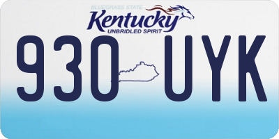 KY license plate 930UYK