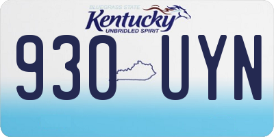 KY license plate 930UYN