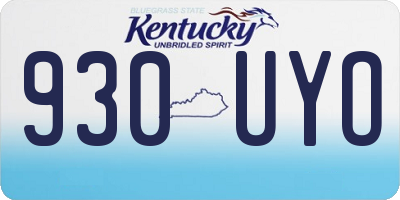 KY license plate 930UYO