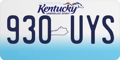 KY license plate 930UYS