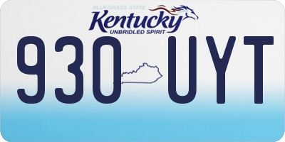 KY license plate 930UYT