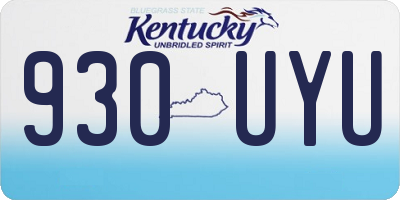 KY license plate 930UYU