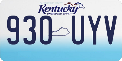 KY license plate 930UYV