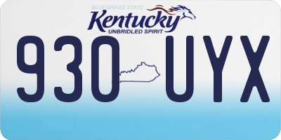 KY license plate 930UYX