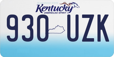 KY license plate 930UZK
