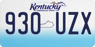 KY license plate 930UZX