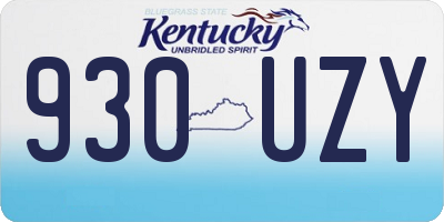 KY license plate 930UZY