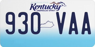 KY license plate 930VAA