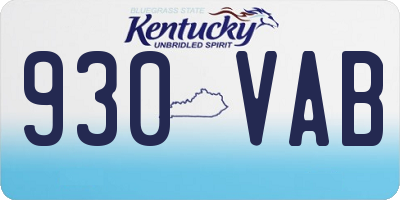 KY license plate 930VAB