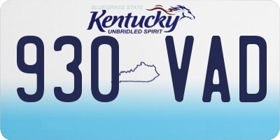KY license plate 930VAD