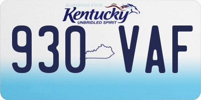 KY license plate 930VAF