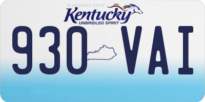 KY license plate 930VAI