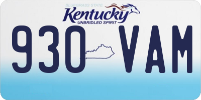 KY license plate 930VAM