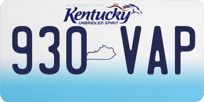 KY license plate 930VAP
