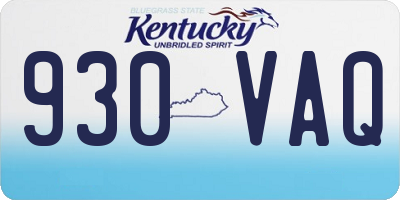 KY license plate 930VAQ