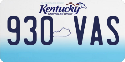 KY license plate 930VAS