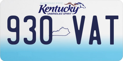 KY license plate 930VAT