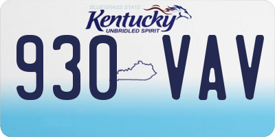 KY license plate 930VAV