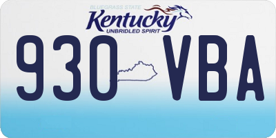 KY license plate 930VBA