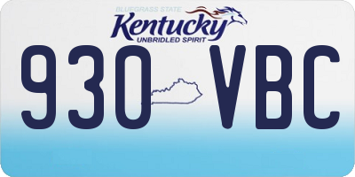 KY license plate 930VBC